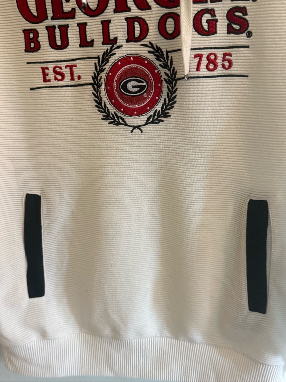 Gameday Couture Georgia Bulldogs White Ribbed Hoodie Size Small UGA Game Day - Picture 4 of 7